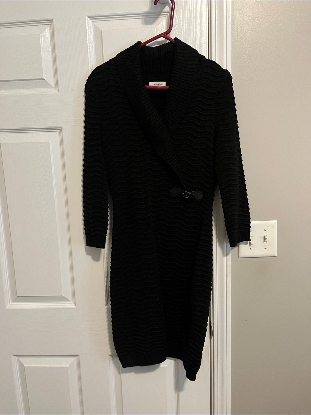 Calvin Klein Black Faux Wrap Style Dress